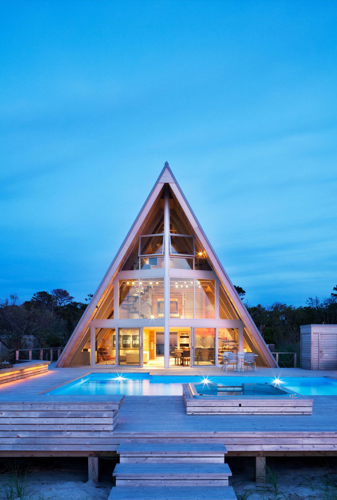 fire idland mid century modern house a-frame beach